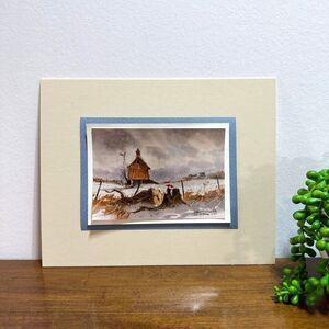 Ed Gifford Photographic Imagery Signed 8x10 The Christmas Kiss Red Cardinals Vtg